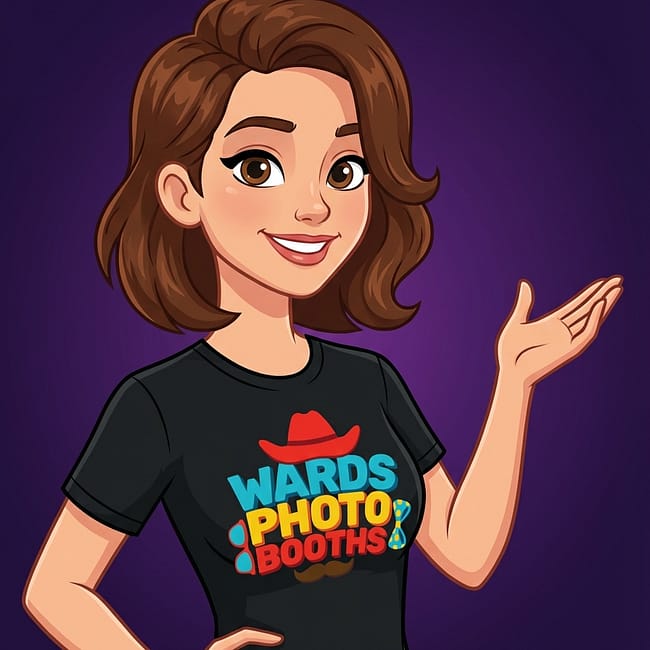 Wards Photo Booths illustrated mascot representing professional photo booth hire in the UK.