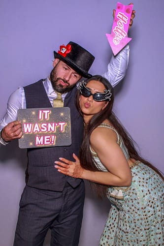 Luxury photo booth setup for a large wedding celebration at Rose Garden Banqueting Hall in Wolverhampton